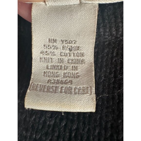 Belle Isle  Poinsettia Holiday Sweater  1X Black   Cotton Blend - Picture 7 of 16